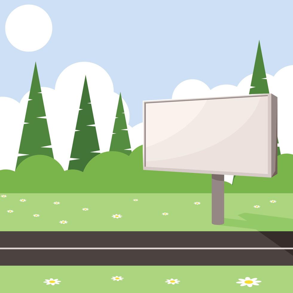 Vector Image Of A Blank Billboard By The Road
