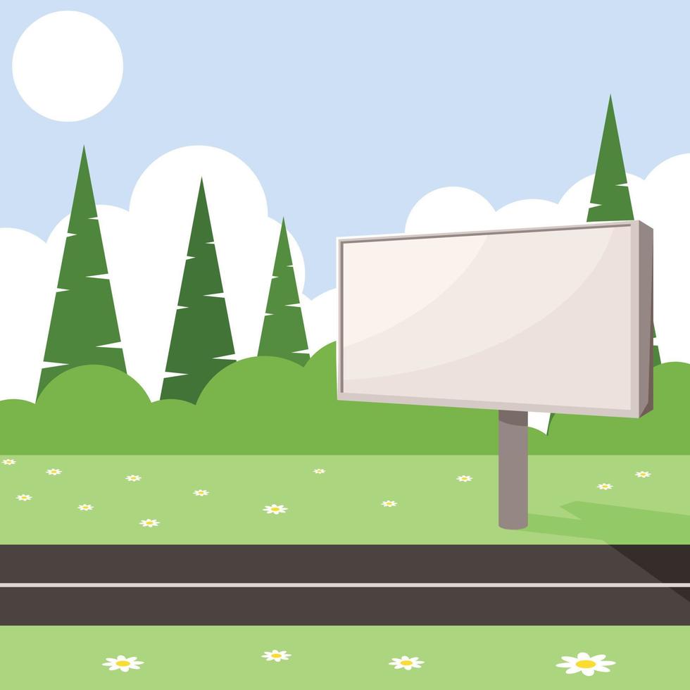 Vector Image Of A Blank Billboard By The Road