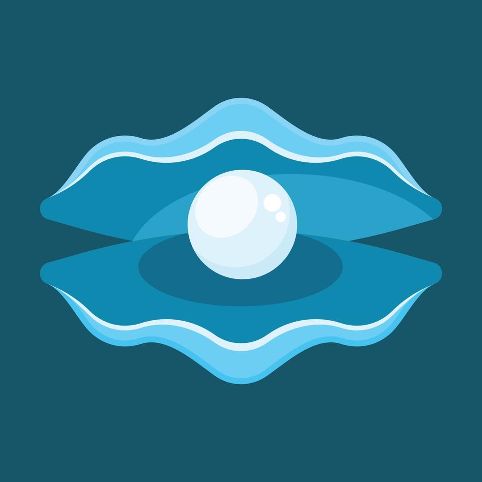 Open Seashell With A Pearl Inside vector