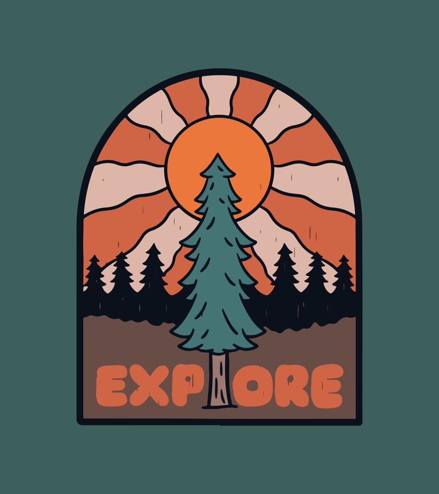 Explore the nature vector t shirt patch sticker outdoor art