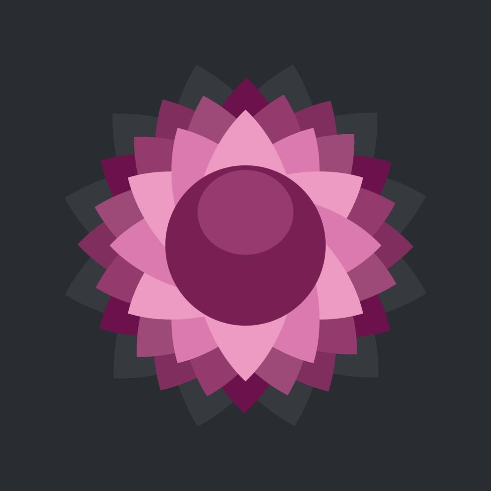 Flower Icon On Black Background vector