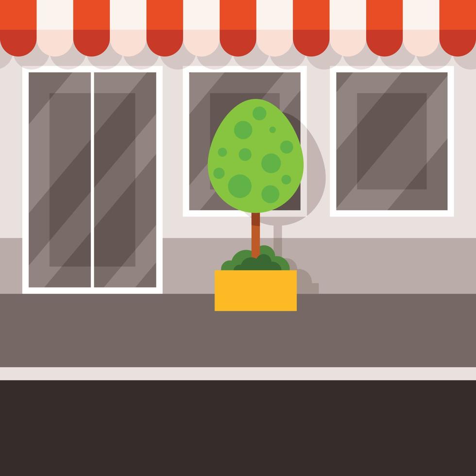 Vector Illustration Of A Storefront On The Street