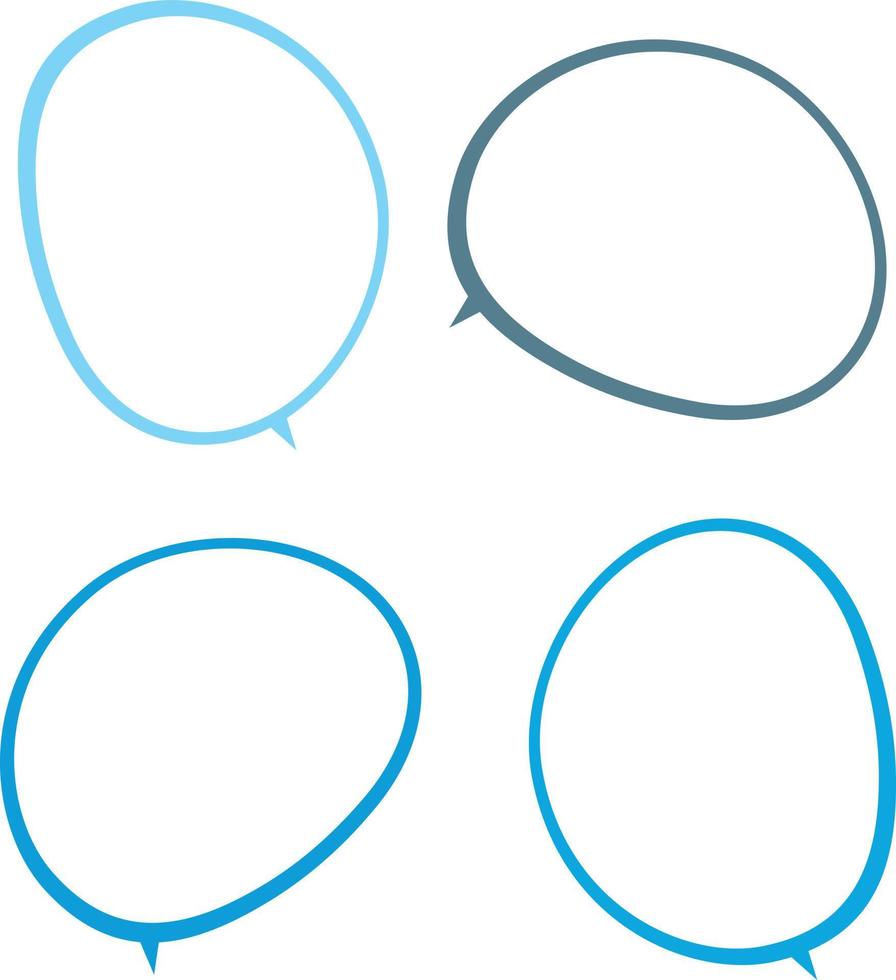 Blank Comics Balloons In Blue Color vector