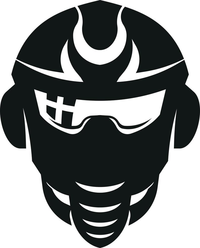 Vector Silhouette Of Robot'S Head