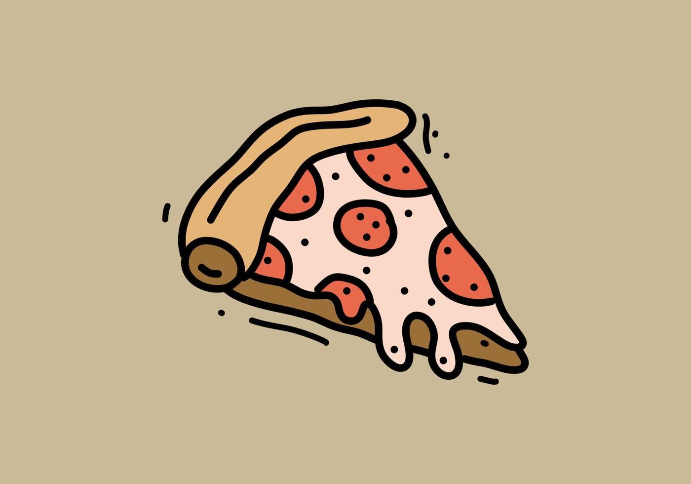 Hand drawing of pizza slice design vector