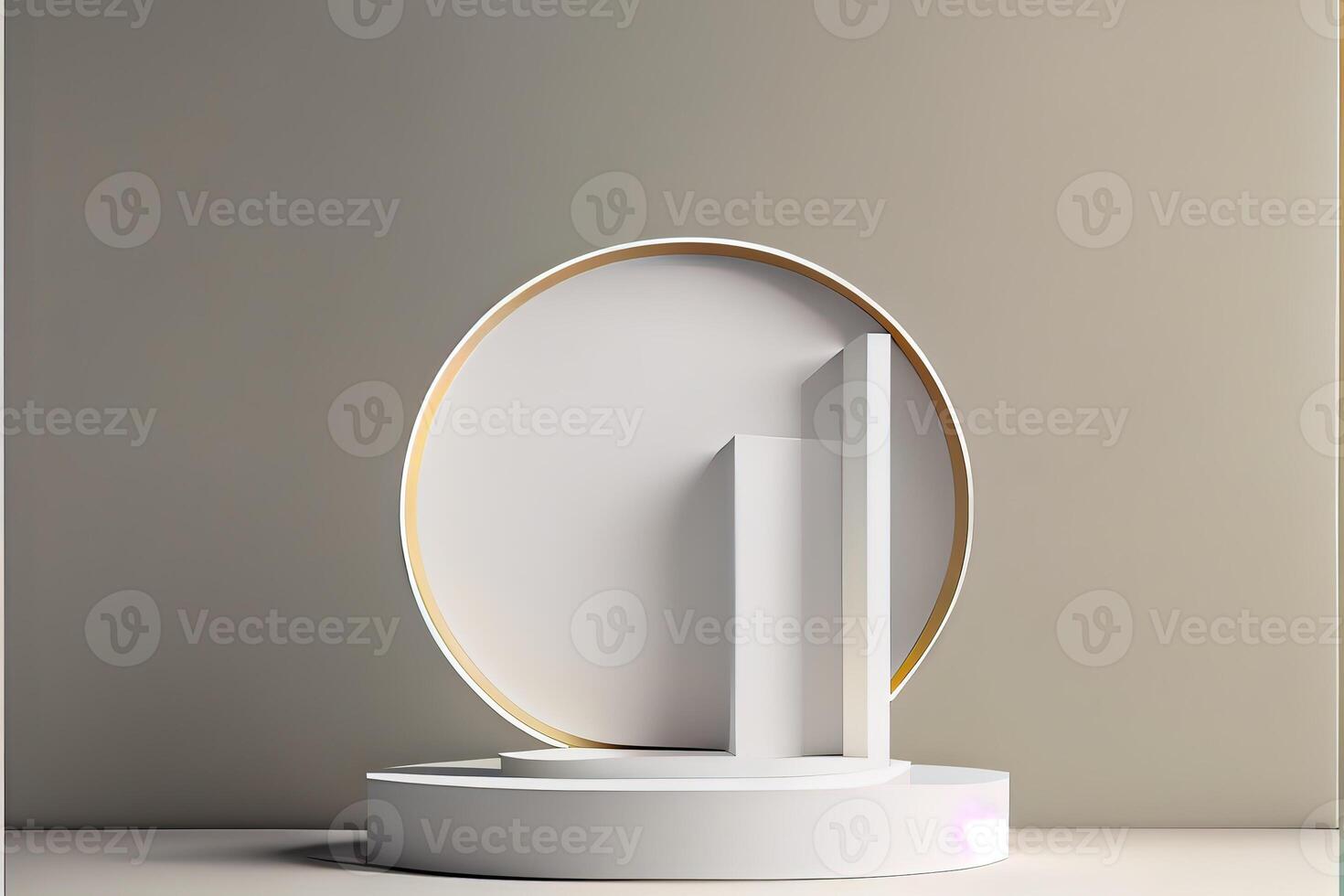 illustration of empty space podium display for product mockup natural background. Digital art photo