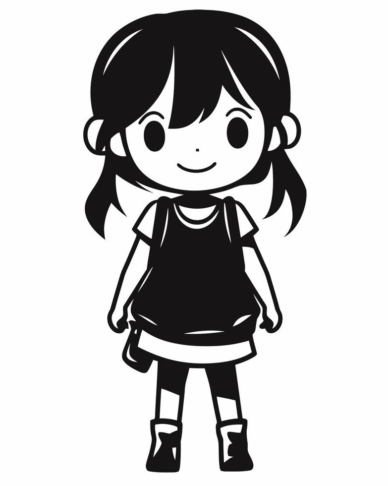 Cute Kid Posing Illustration vector