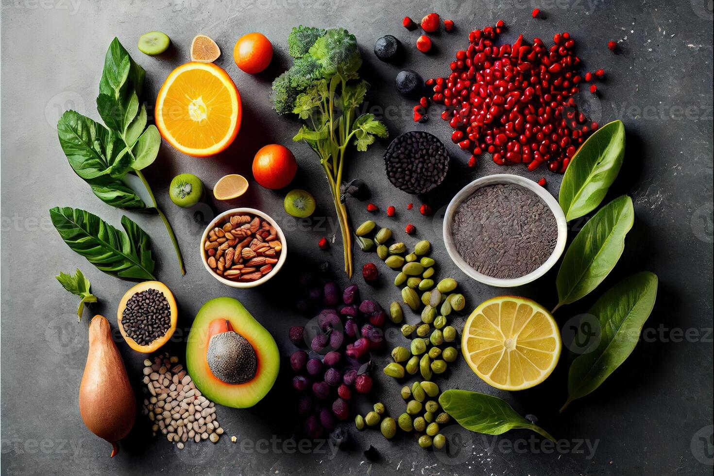 generativo ai ilustración de sano comida limpiar comiendo selección foto