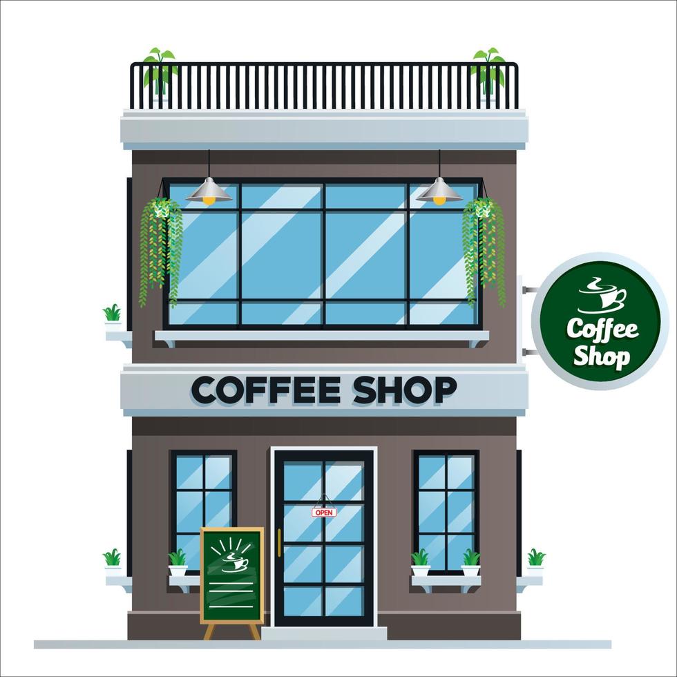 coffee shop building vector