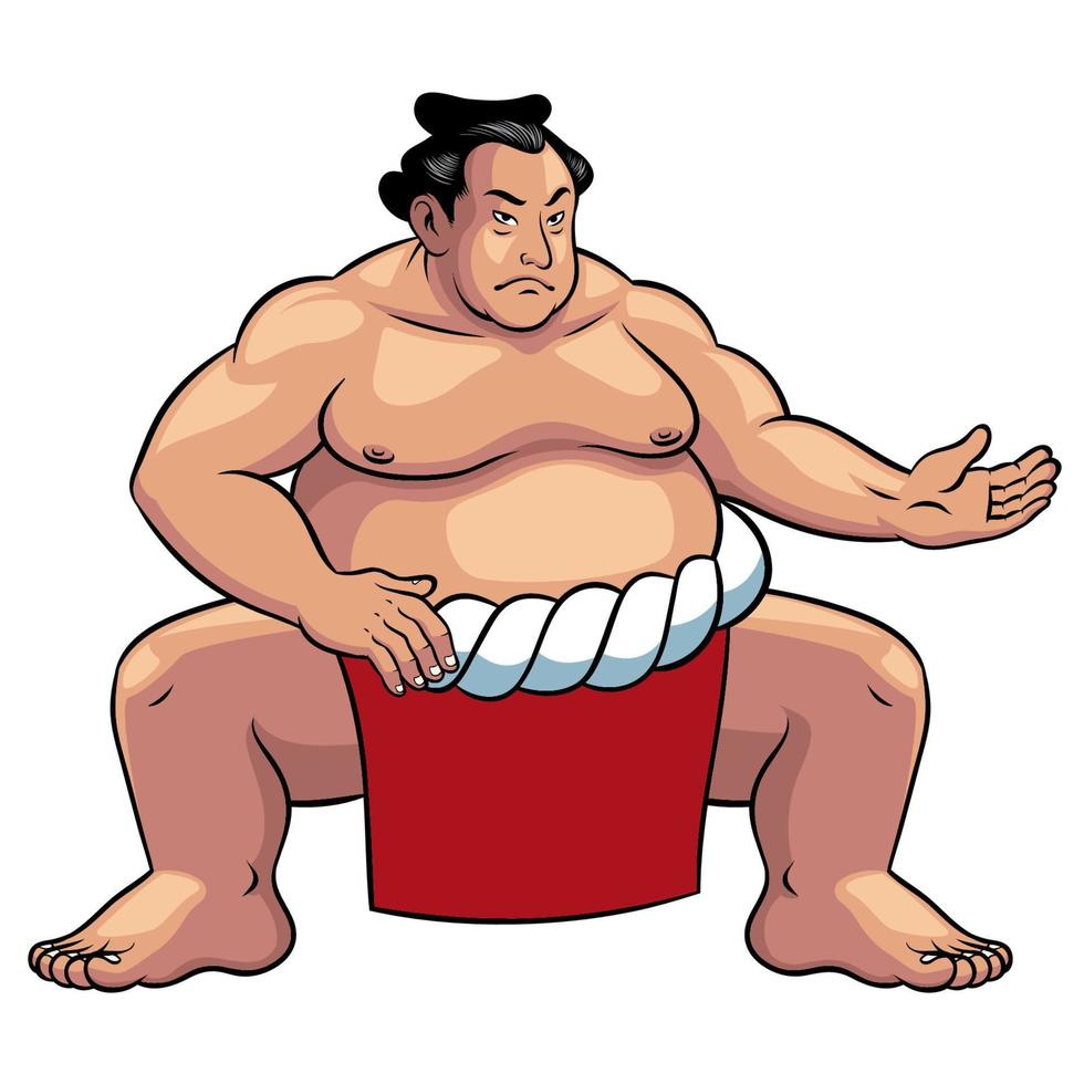 sumo wrestler of japan vector