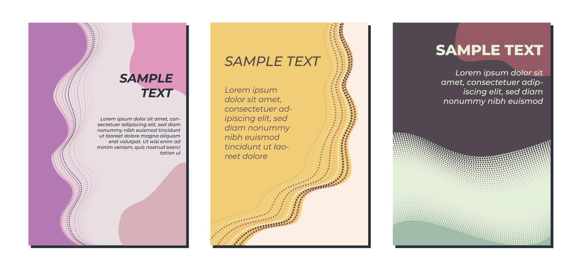 Colour halftone vector illustration. Brochure, flyer template.