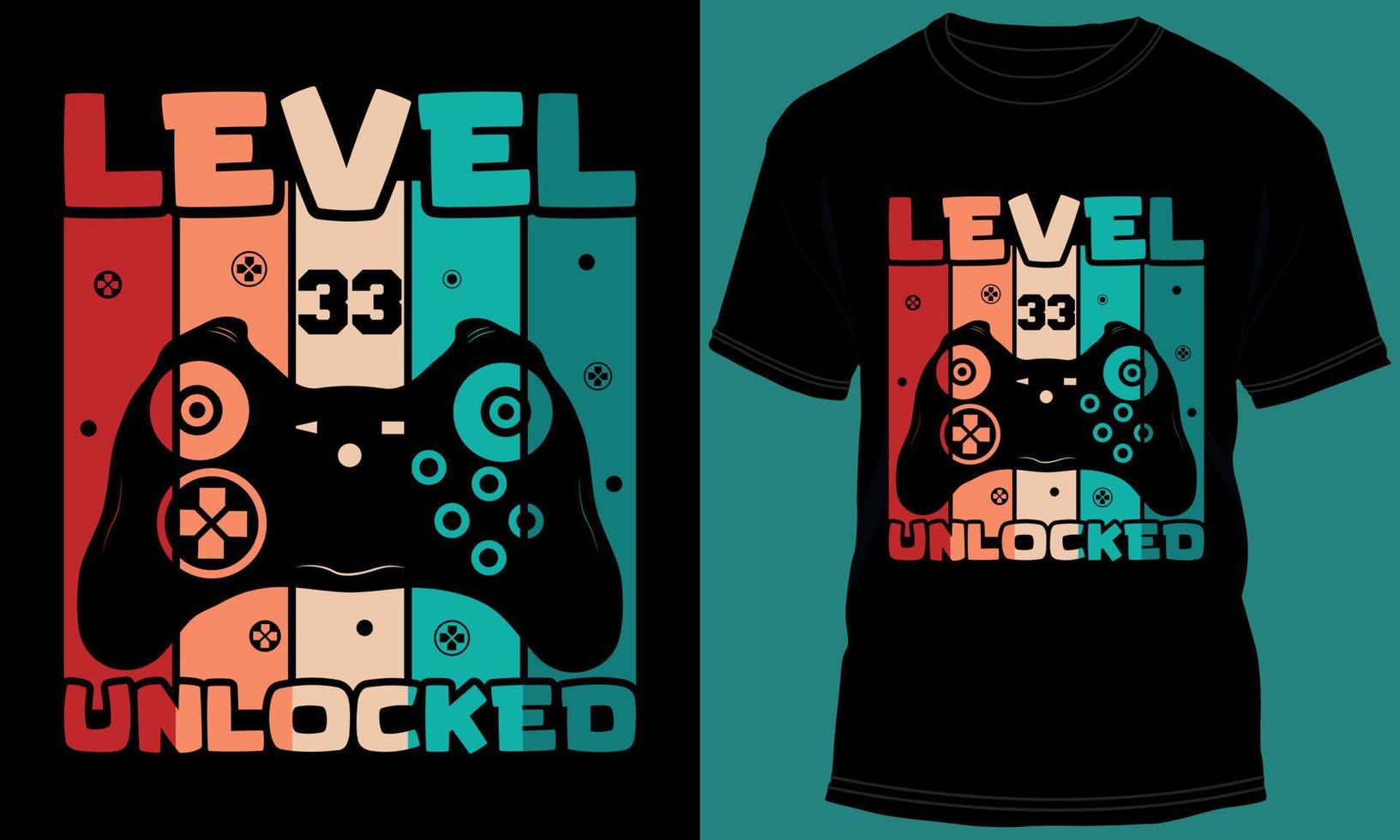 jugador o juego de azar nivel 33 desbloqueado camiseta diseño vector