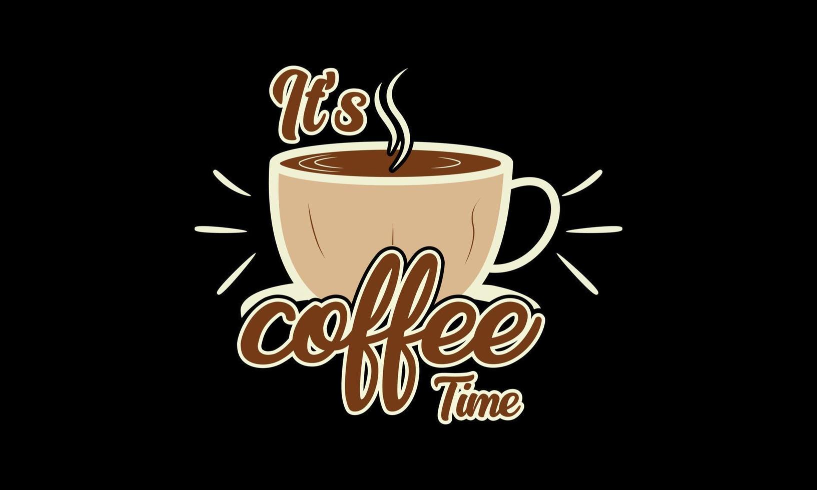 es café hora camiseta diseño vector