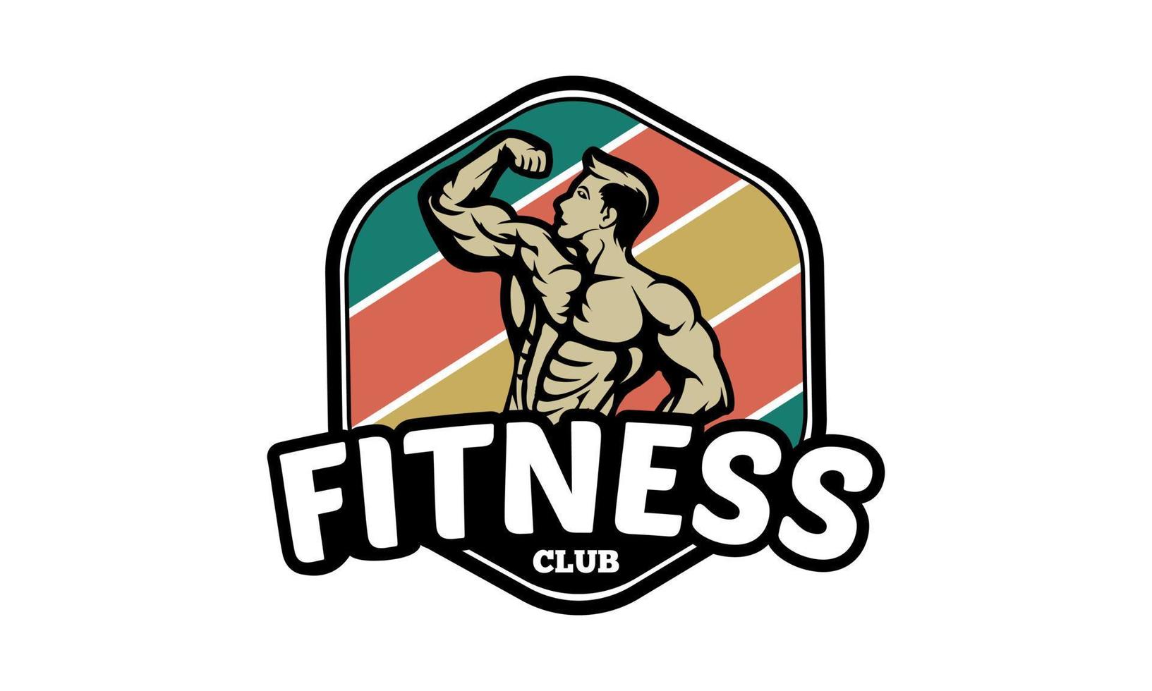 Fitness Club Logo Style T-shirt Design vector