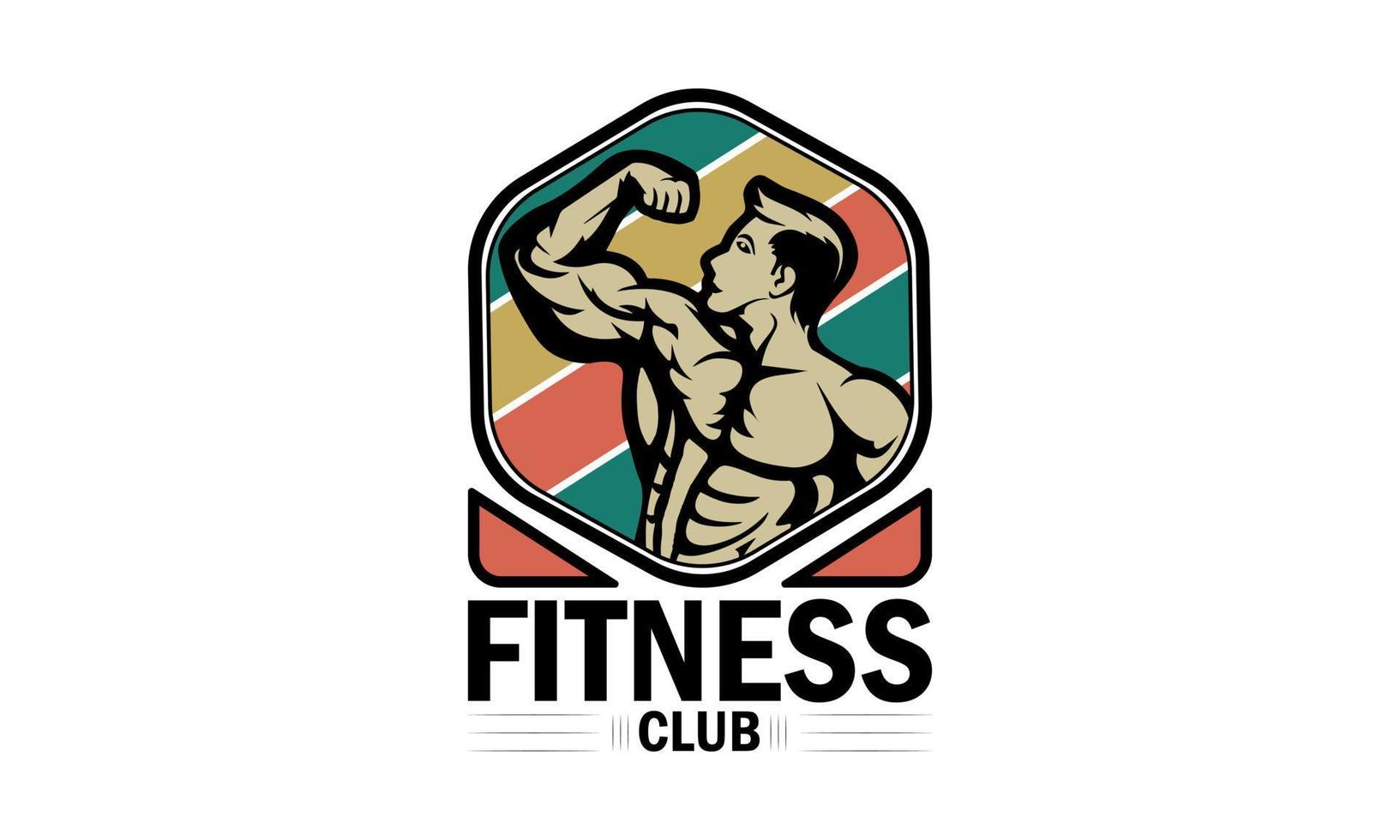 Fitness Club Logo Style T-shirt Design vector