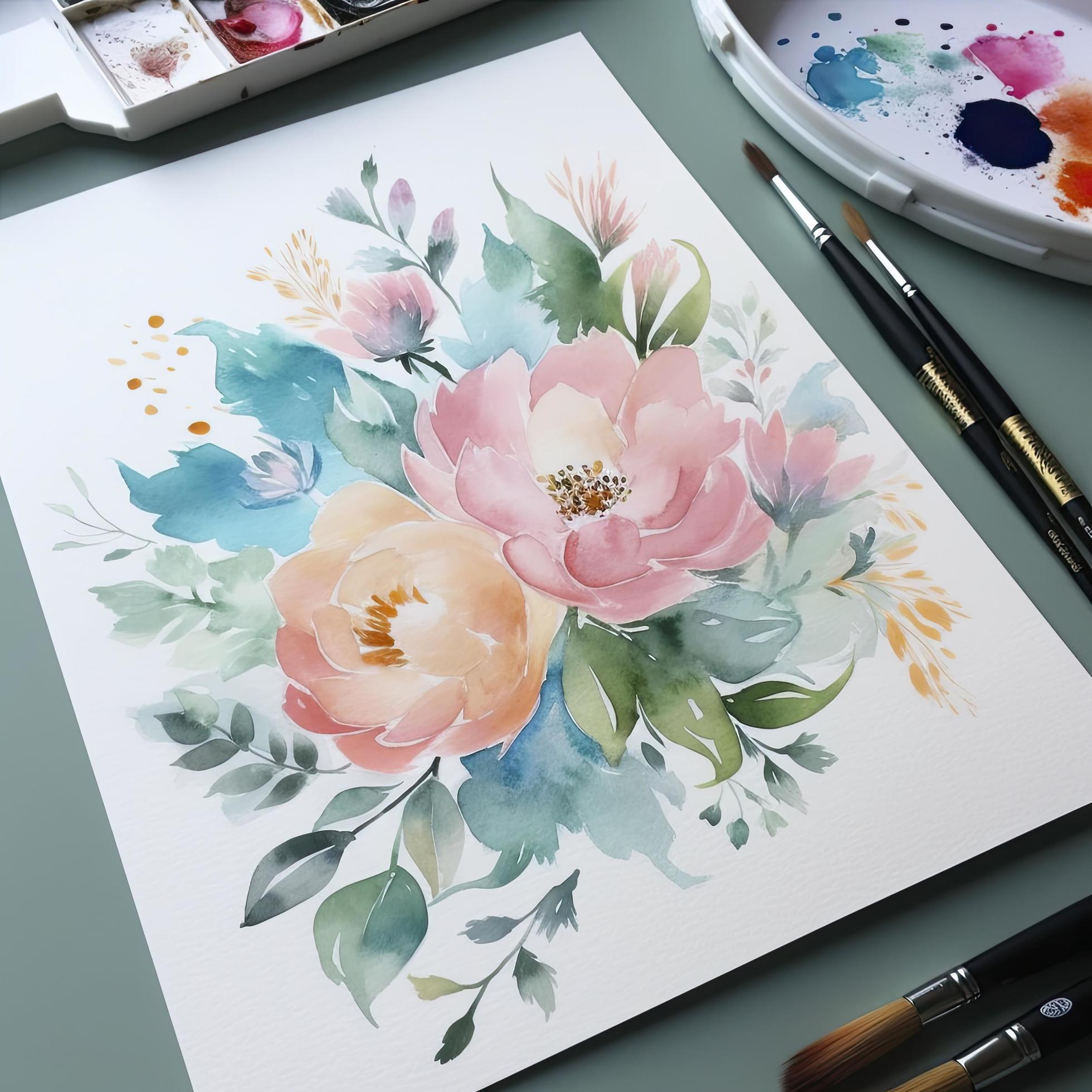 simple watercolor painting, pretty, calm, beautiful colors, Generate Ai  22711794 Stock Photo at Vecteezy
