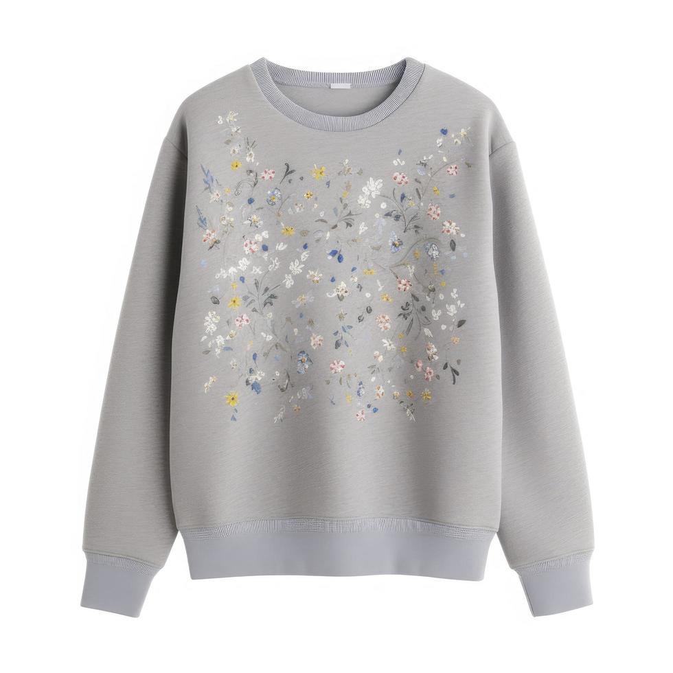 sweat-shirt with little floral design, generat ai photo