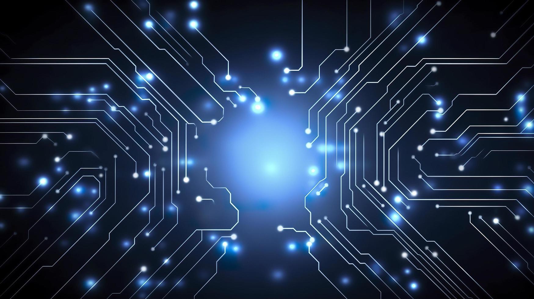 Circuit technology background with hi-tech digital data connection system and computer electronic design, generat ai photo