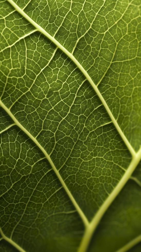 Close-up green leaf nerves, generat ai photo