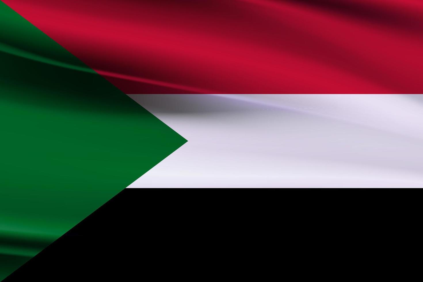 Fabric texture flag of Sudan, 3d rendering of a North Sudan national flag waving vector
