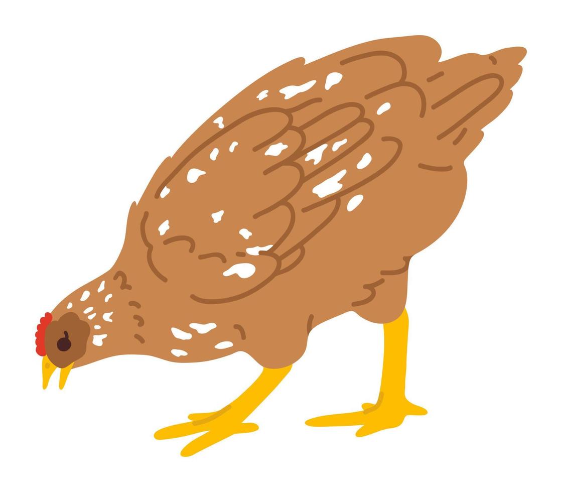 ilustración de garabatear joven gallina vector