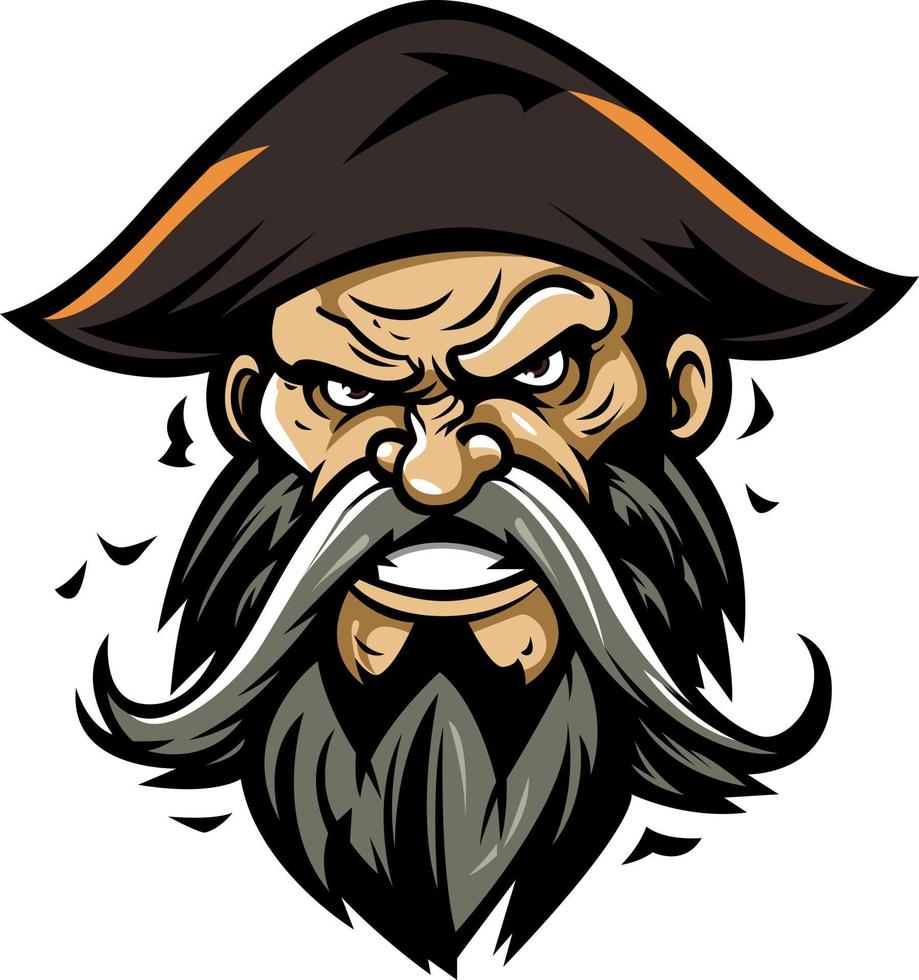 enojado pirata ilustración - logo vector