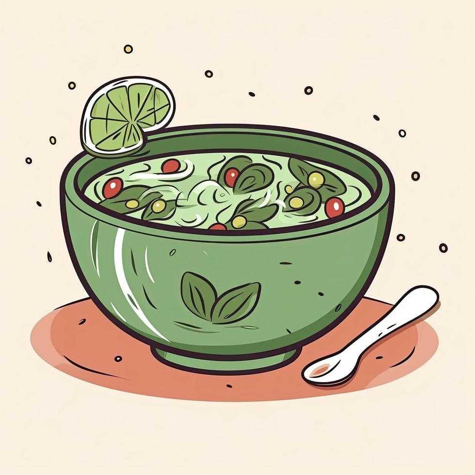 hand drawn caldo verde illustration, generat ai photo