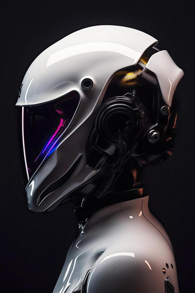 Free photo hightech helmets on humanoid being