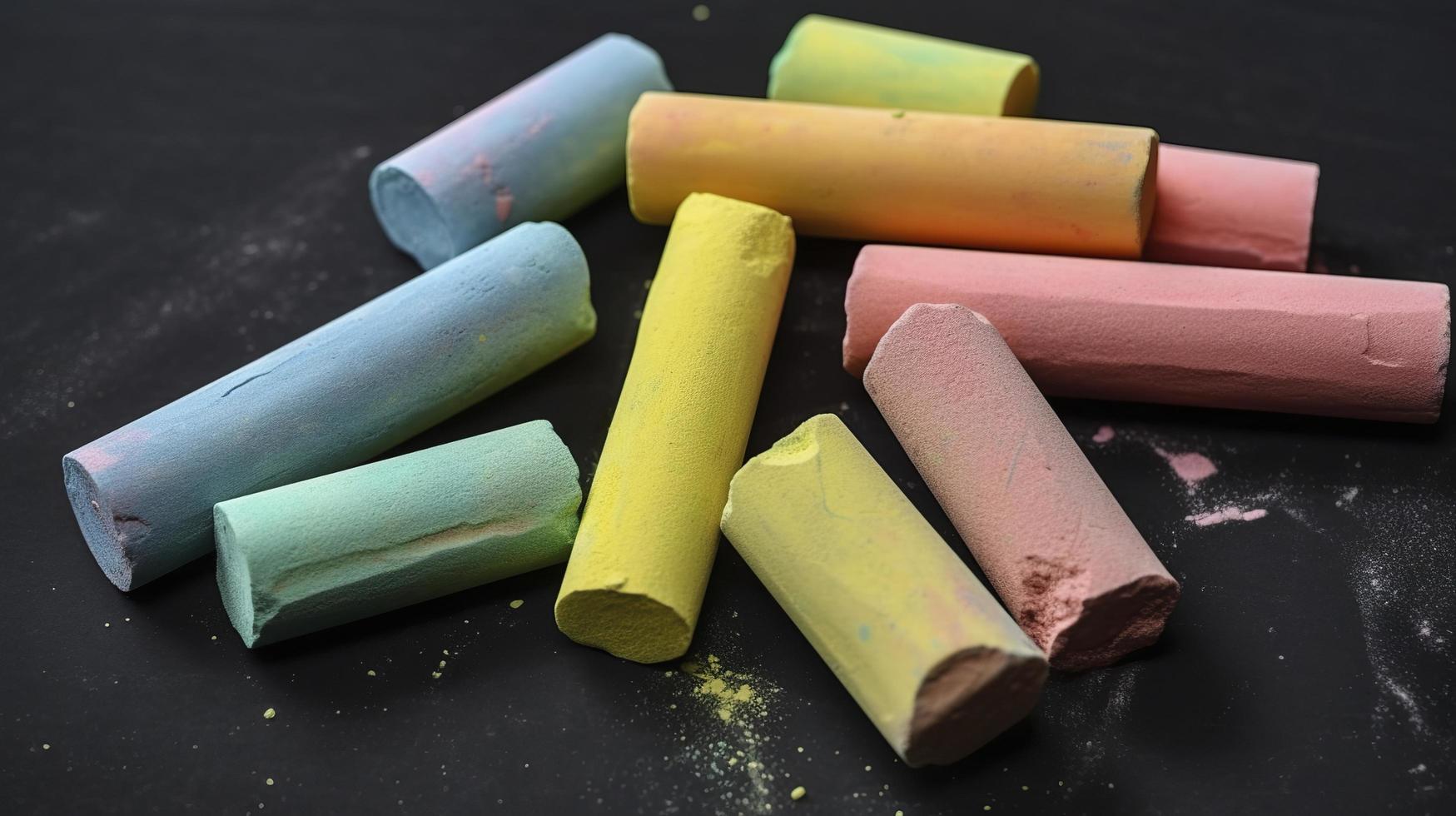 Free photo close-up colored chalk with sponge, generat ai