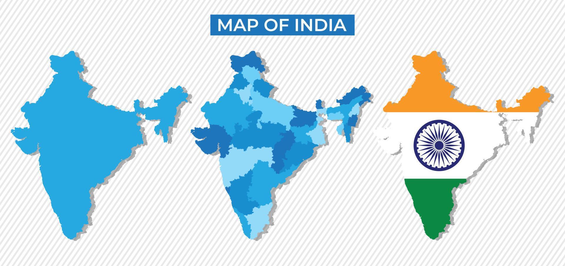 India mapas conjunto Pro vector