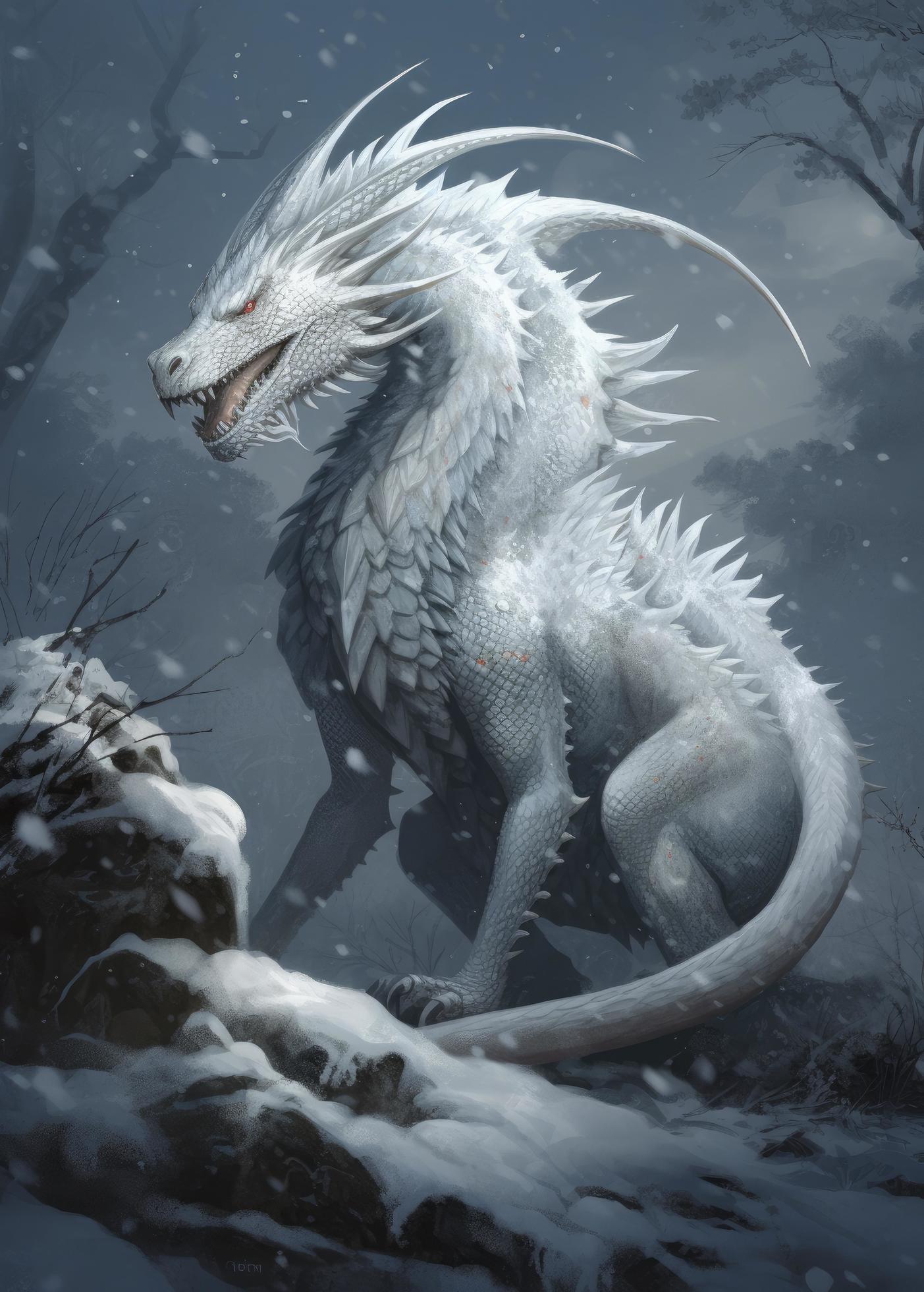 ArtStation  dungeons and dragons white dragon