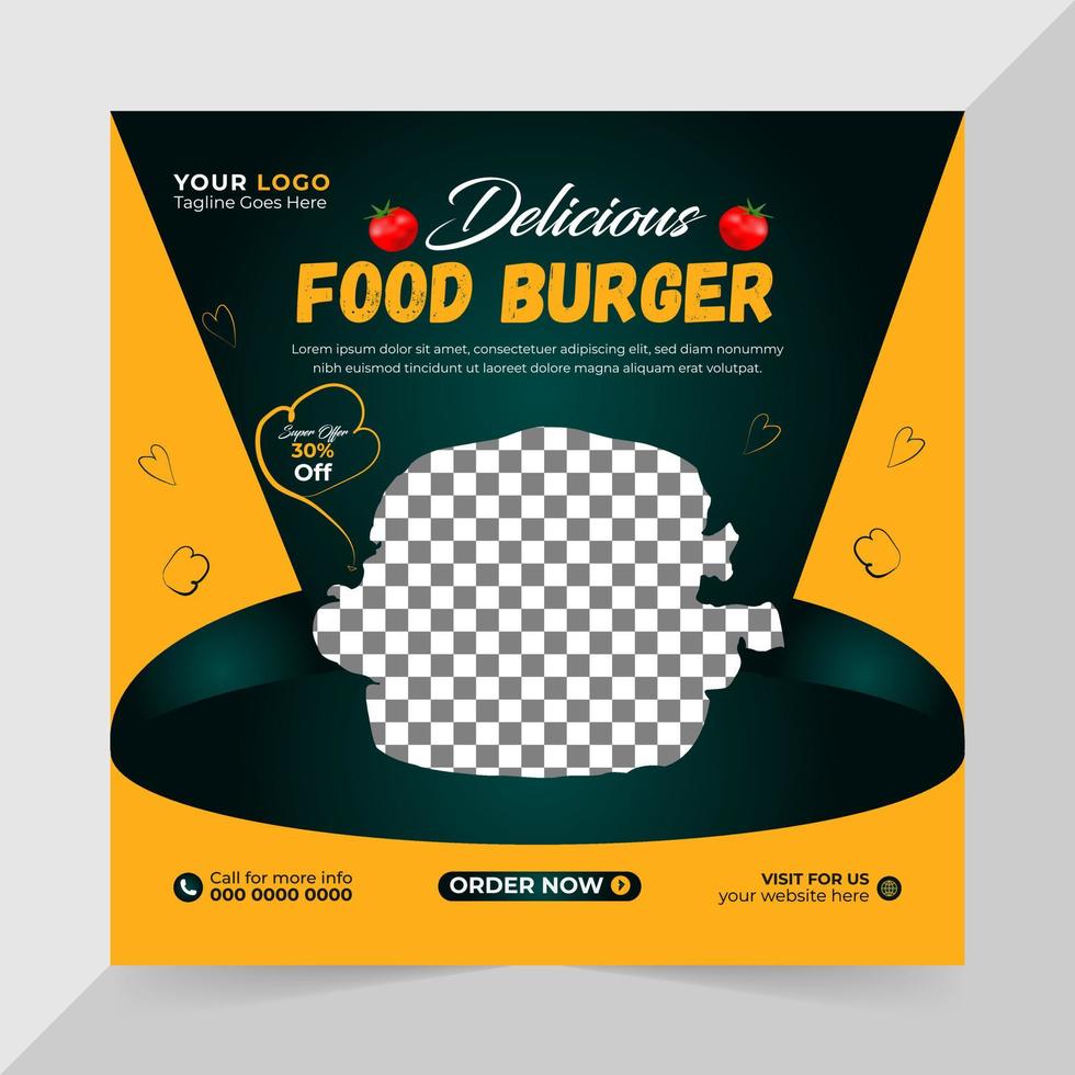 Editable food menu restaurant business marketing social media post and Digital marketing promotion ads sales and discount web banner vector template design