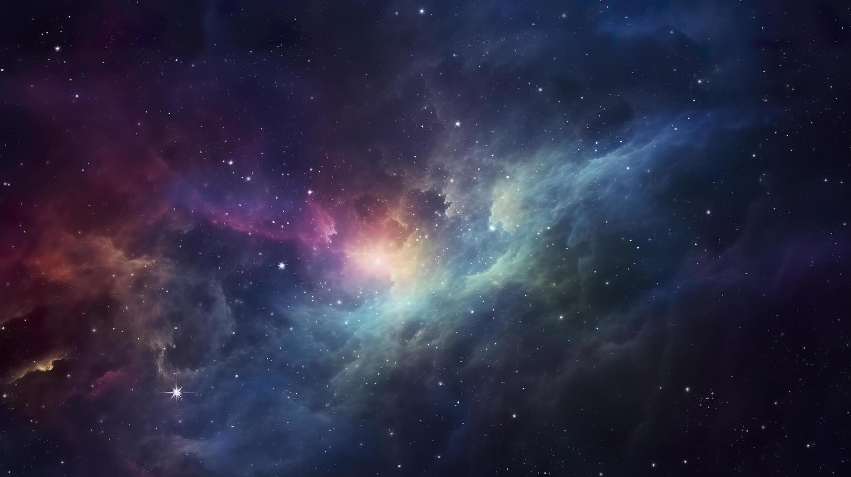 concepto de nebulosa con galaxias en profundo espacio cosmos descubrimiento exterior espacio y estrellas, generar ai foto