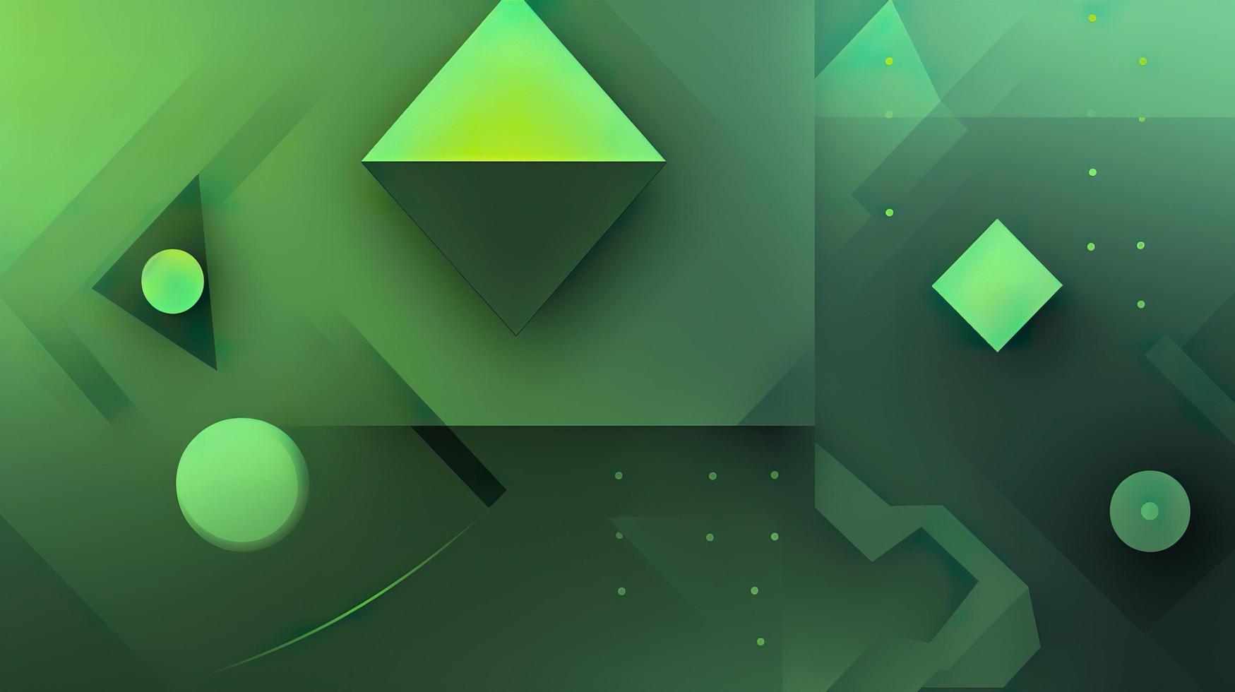 Abstract geometric green background, generat ai photo