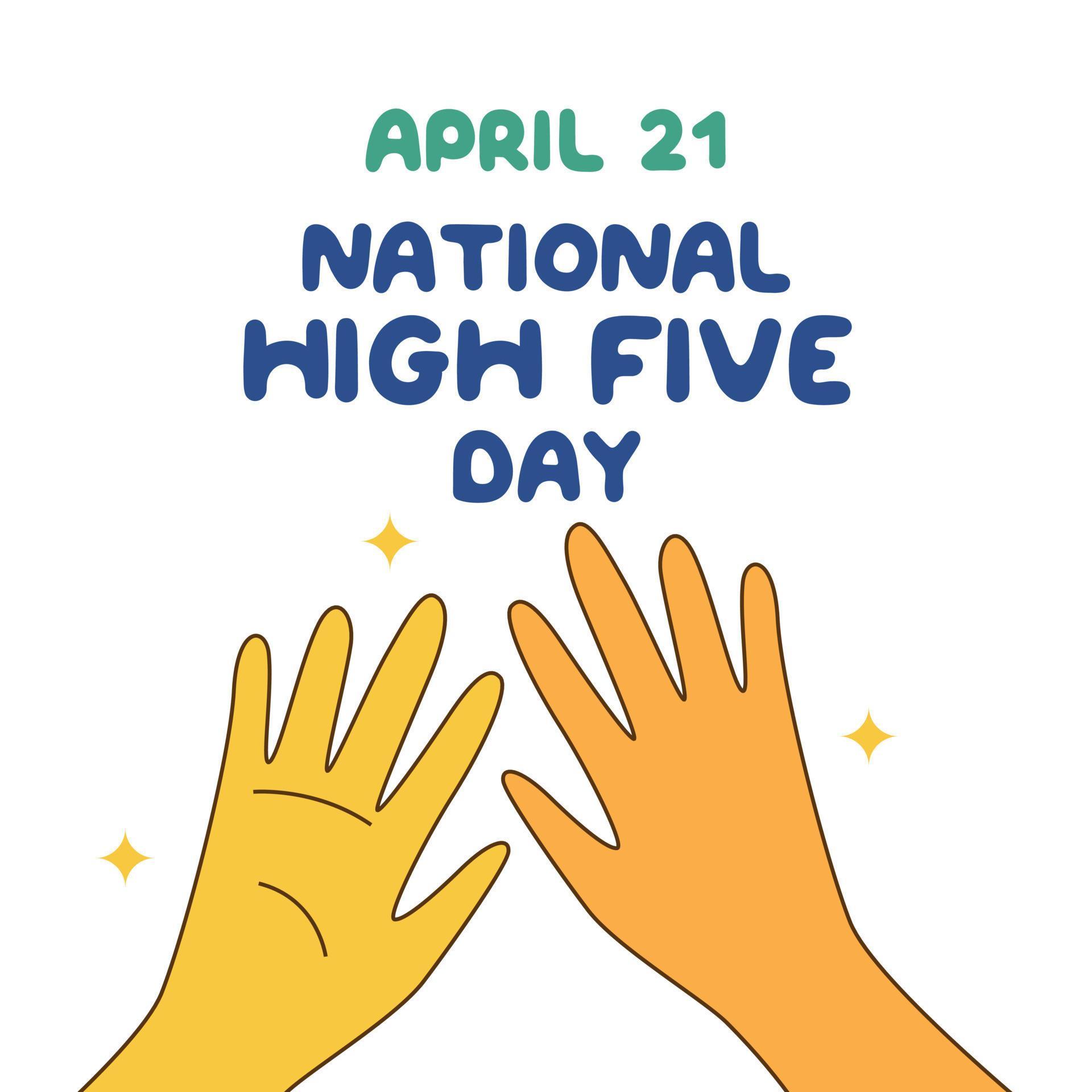 national high five day. high five vector illustration. national high
