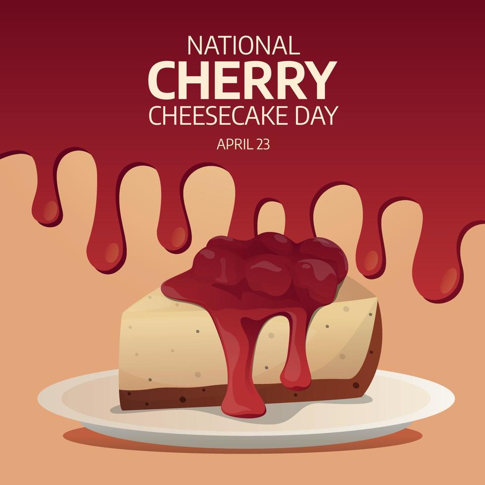 national cherry cheesecake day. cheesecake vector illustration. cheesecake and cherry vector design.