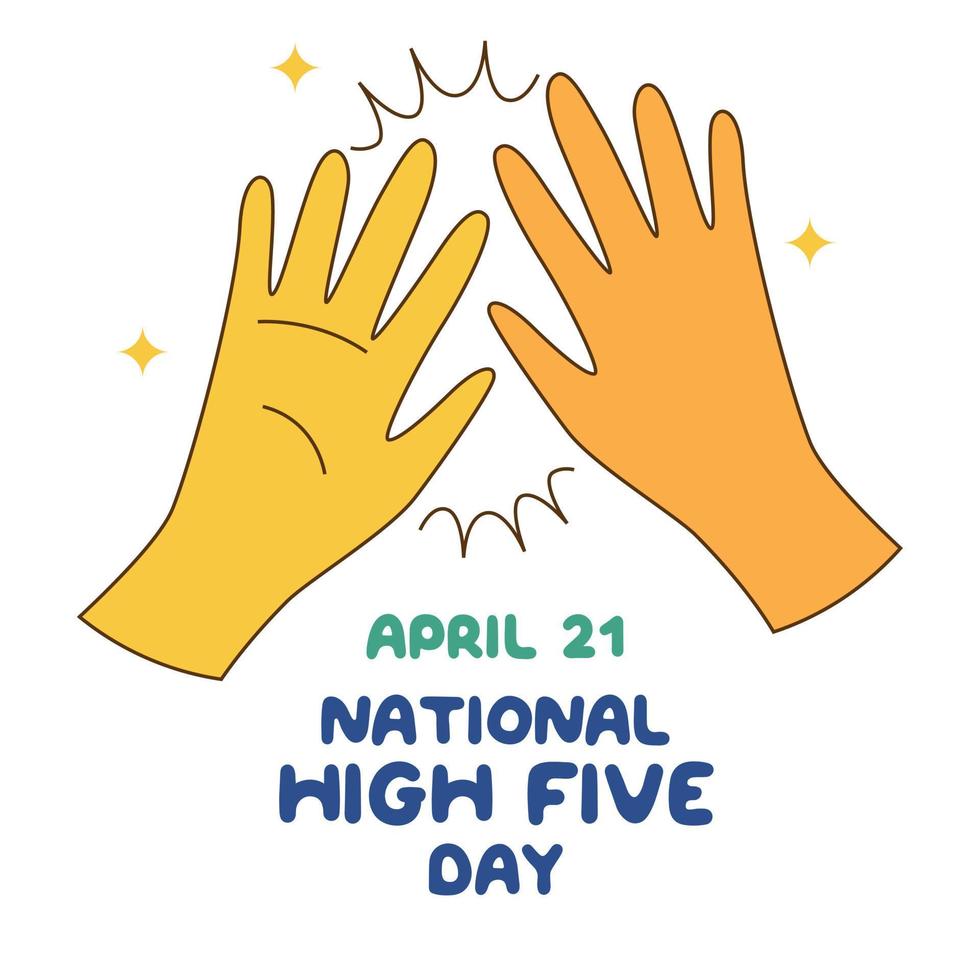 national high five day. high five vector illustration. national high five vector illustration. flat hand gesture illustration.