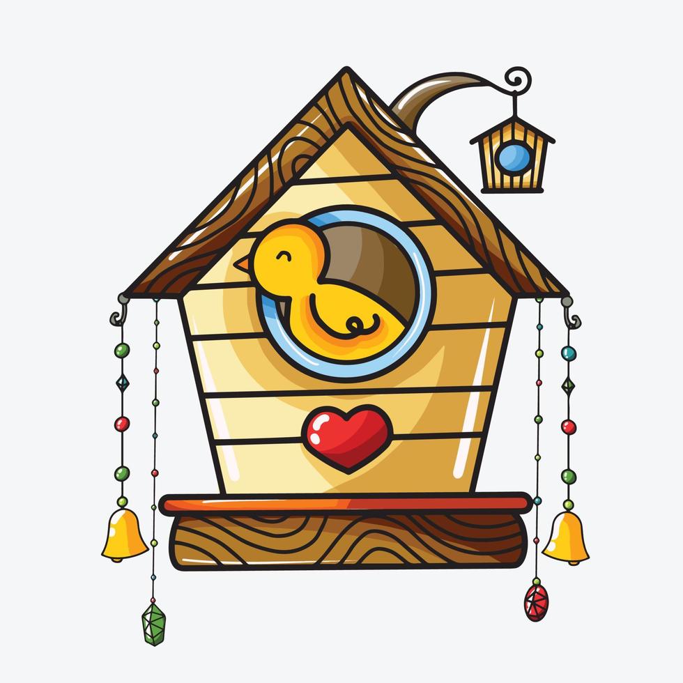 Cute Bird House Vector