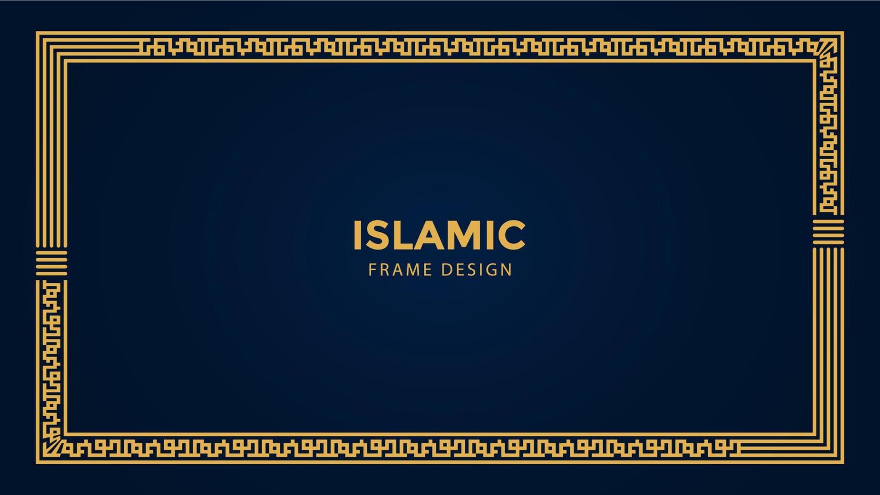 Islamic gold frame vector