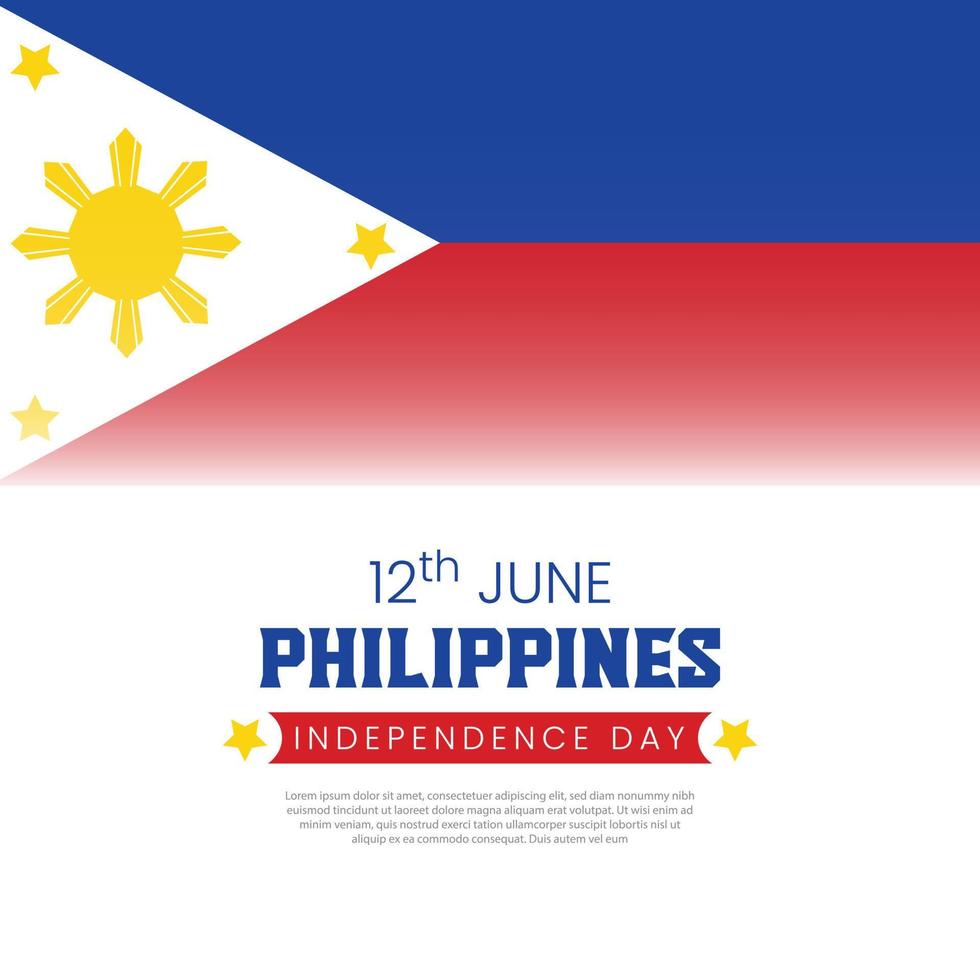 filipinas independencia día deseando enviar diseño con bandera y globo vector archivo