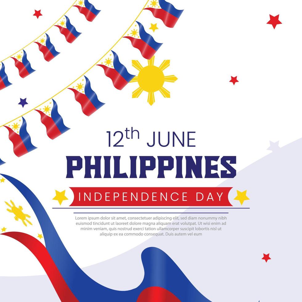 phillipines independence day wishing post design vector file