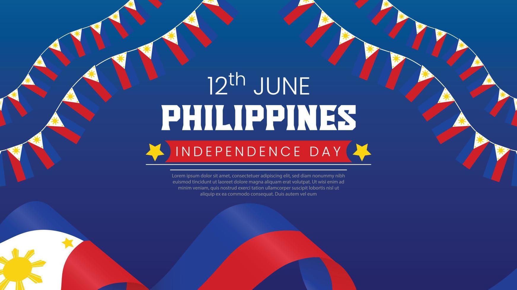 phillipines independence day wishing design common size vector file