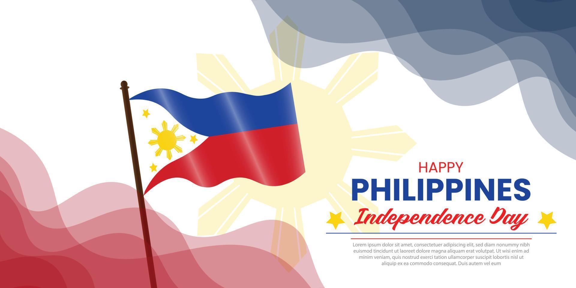 filipinas independencia día deseando diseño web bandera vector archivo