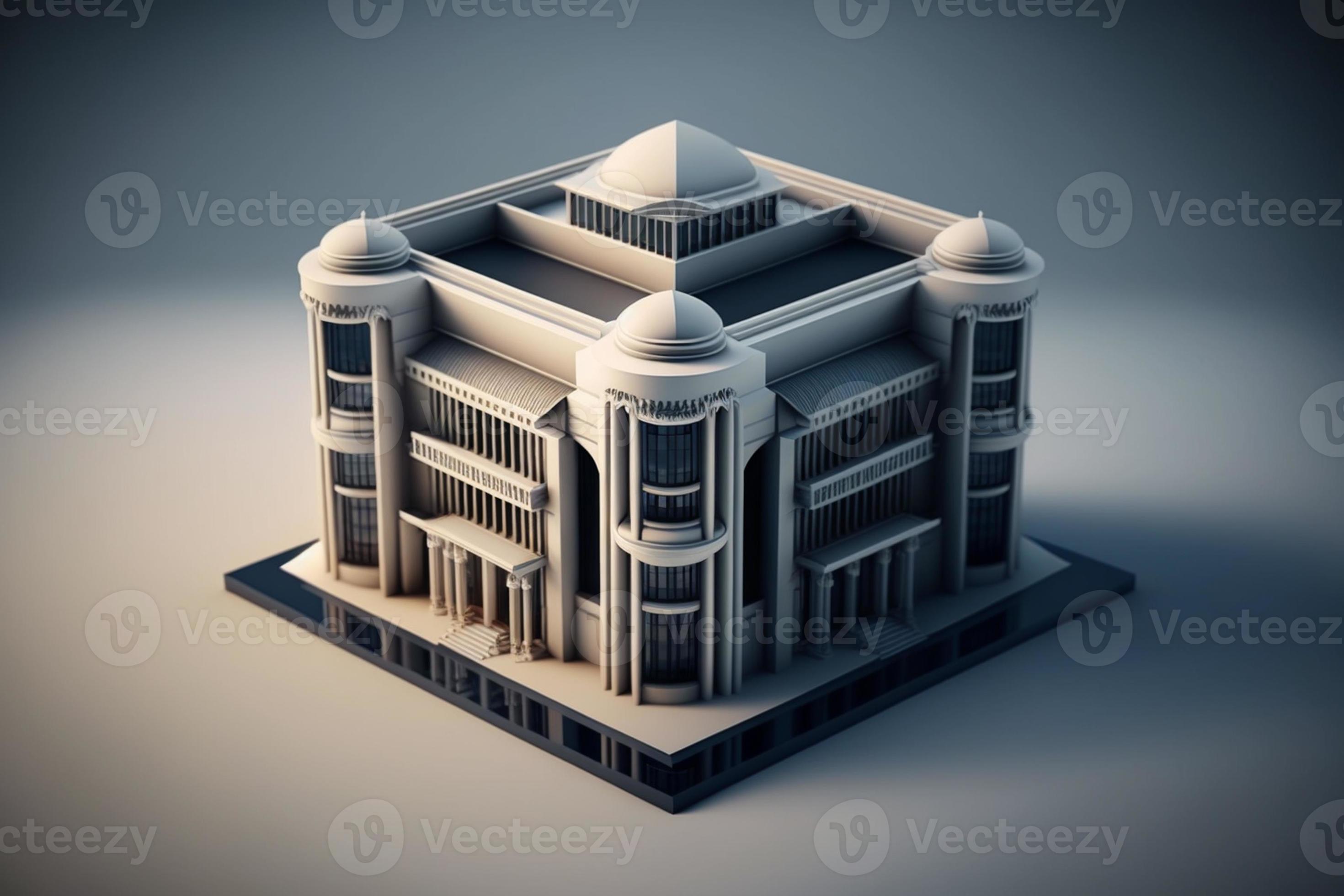 3D building Structure on a Surface, 3d real estate concept AI-generated