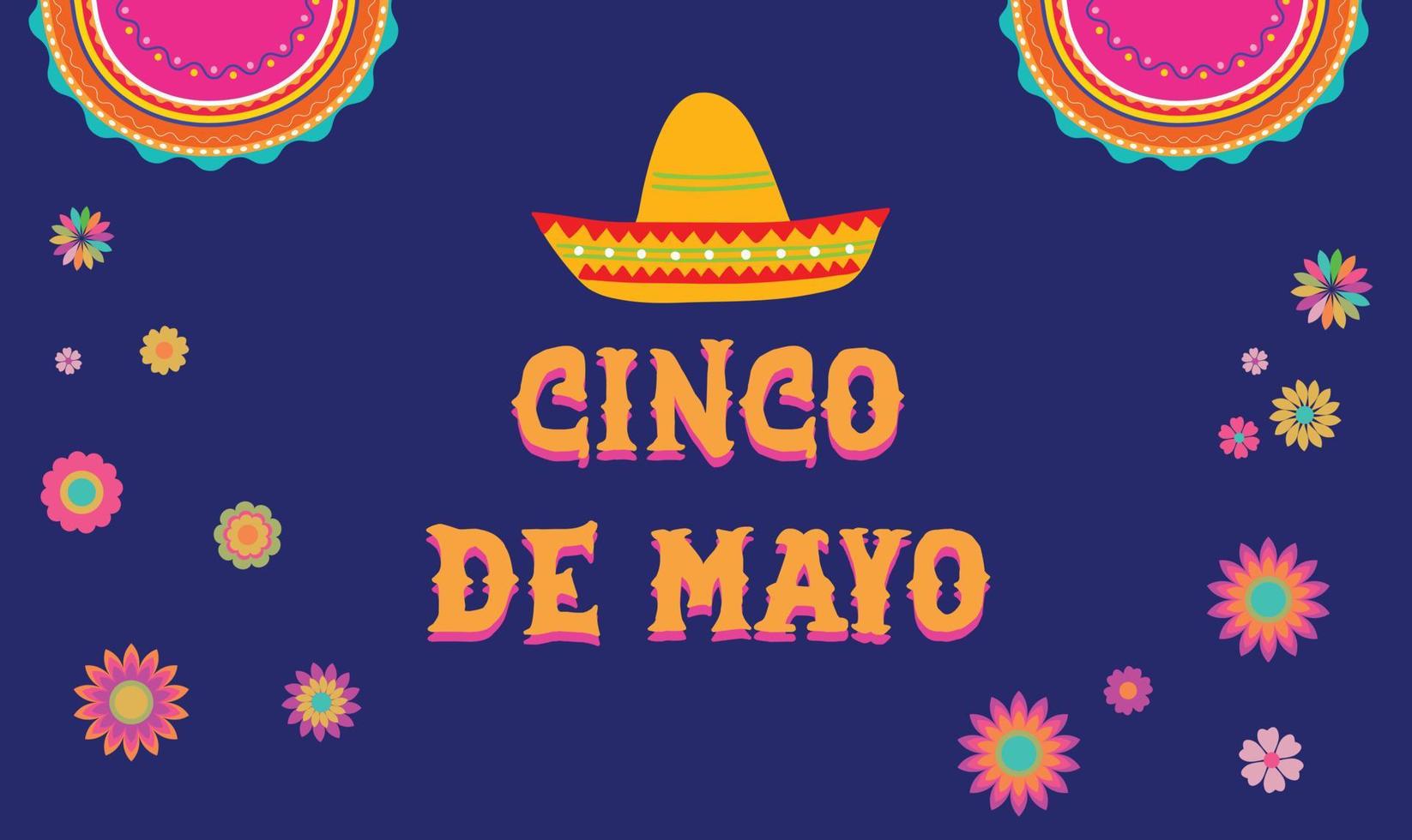 Cinco de Mayo - May 5, a federal holiday in Mexico banner template for Mexico independence celebration background. Fiesta banner and poster design with flags, flowers, and decorations. vector