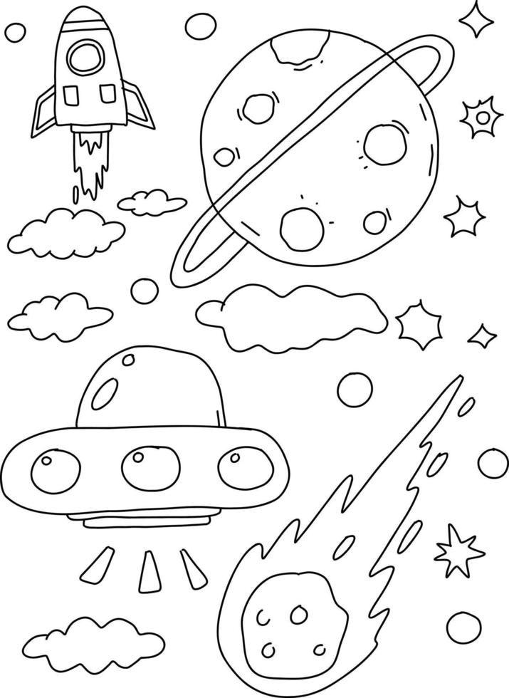 hand drawn coloring book for kids 4 vector