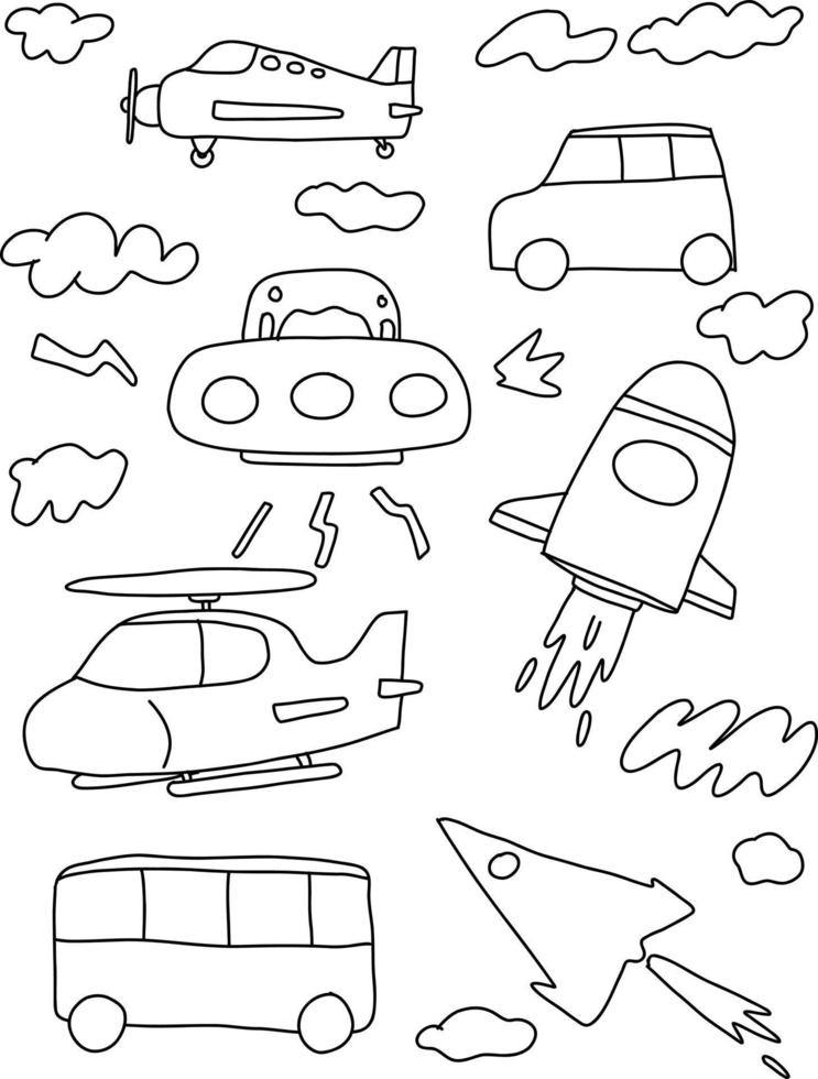 hand drawn coloring book for kids 2 vector