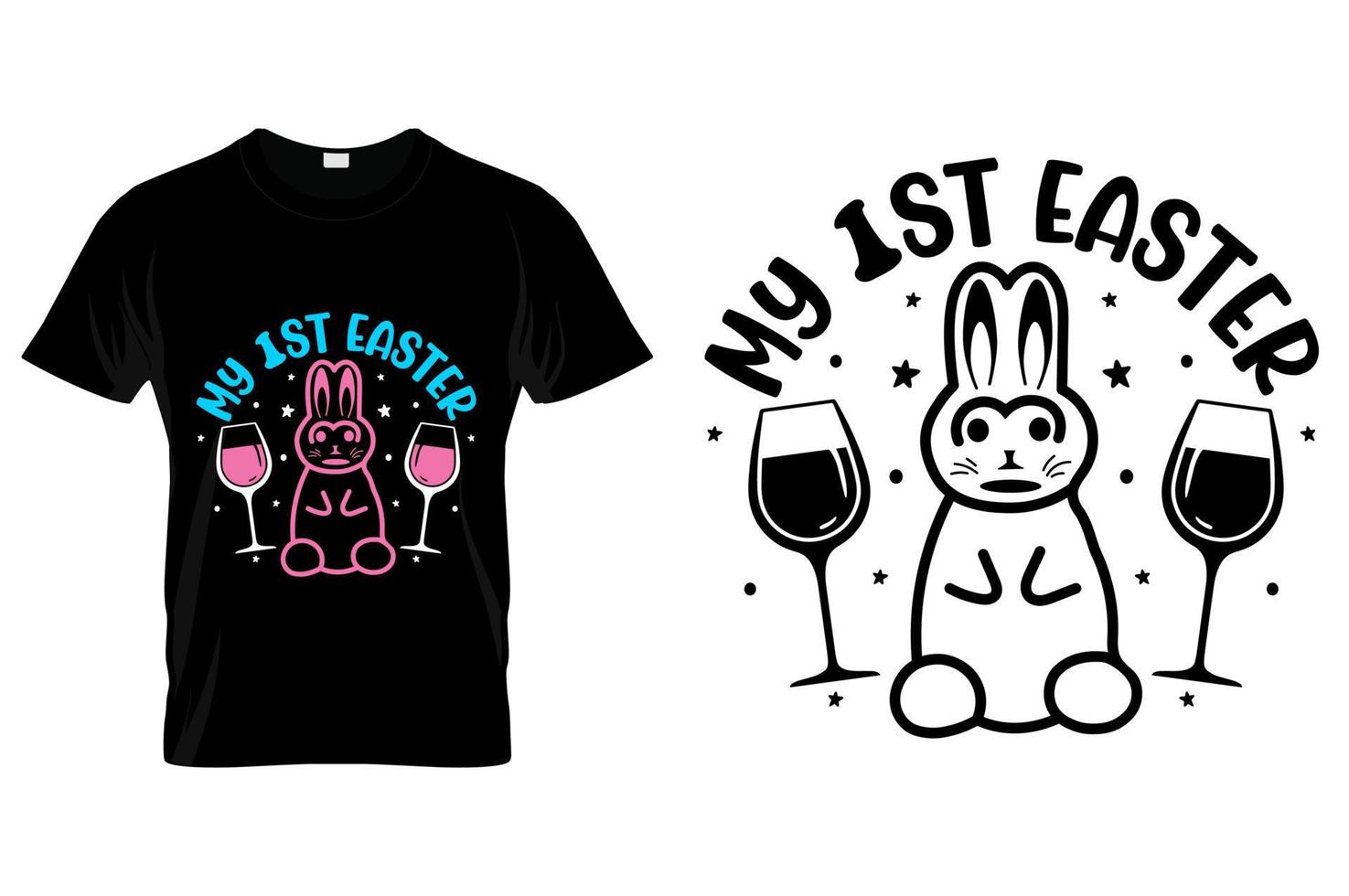 Typography graphic vector tshirt design. Easter shirt apparel