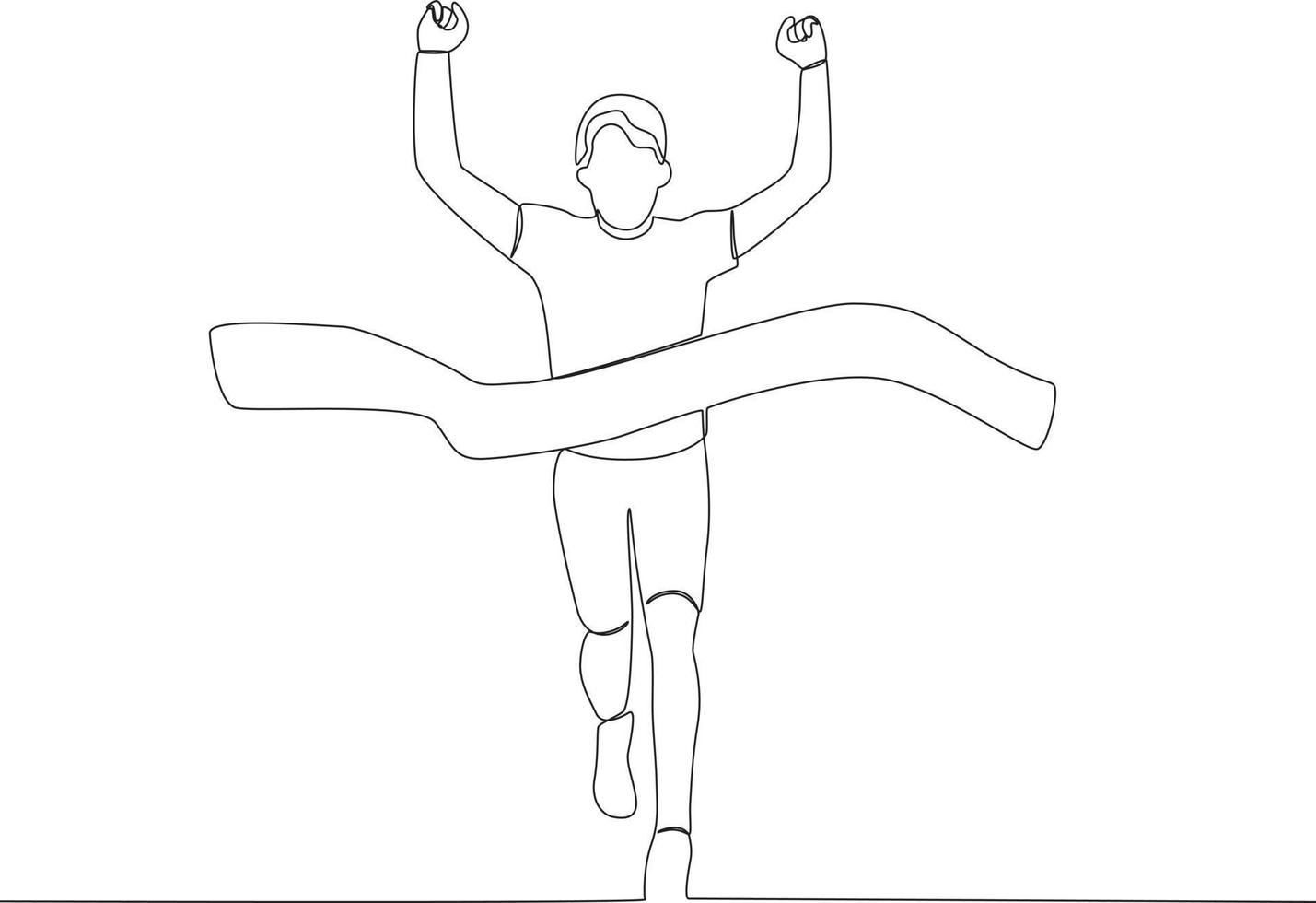 A happy man reached the finish line vector