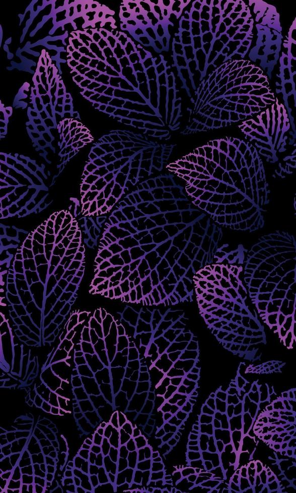 vectorized purple leaves with black background vertical size for